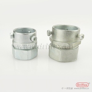 一洋五金供應鋅合金卡套式接頭鋼管連接器，DN12-100，金
